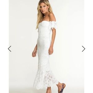 Nightcap Victorian Lace Flutter Midi dress